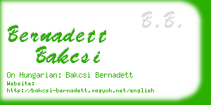 bernadett bakcsi business card